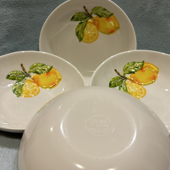 Set of 4 Heavy Melamine Lemon Cereal / Soup Bowls - Picture 5 of 5